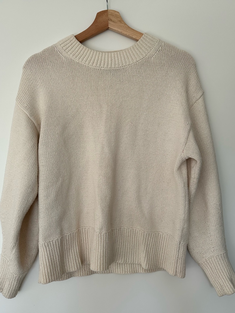 Express Cream Crewneck Knit Sweater